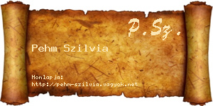 Pehm Szilvia névjegykártya